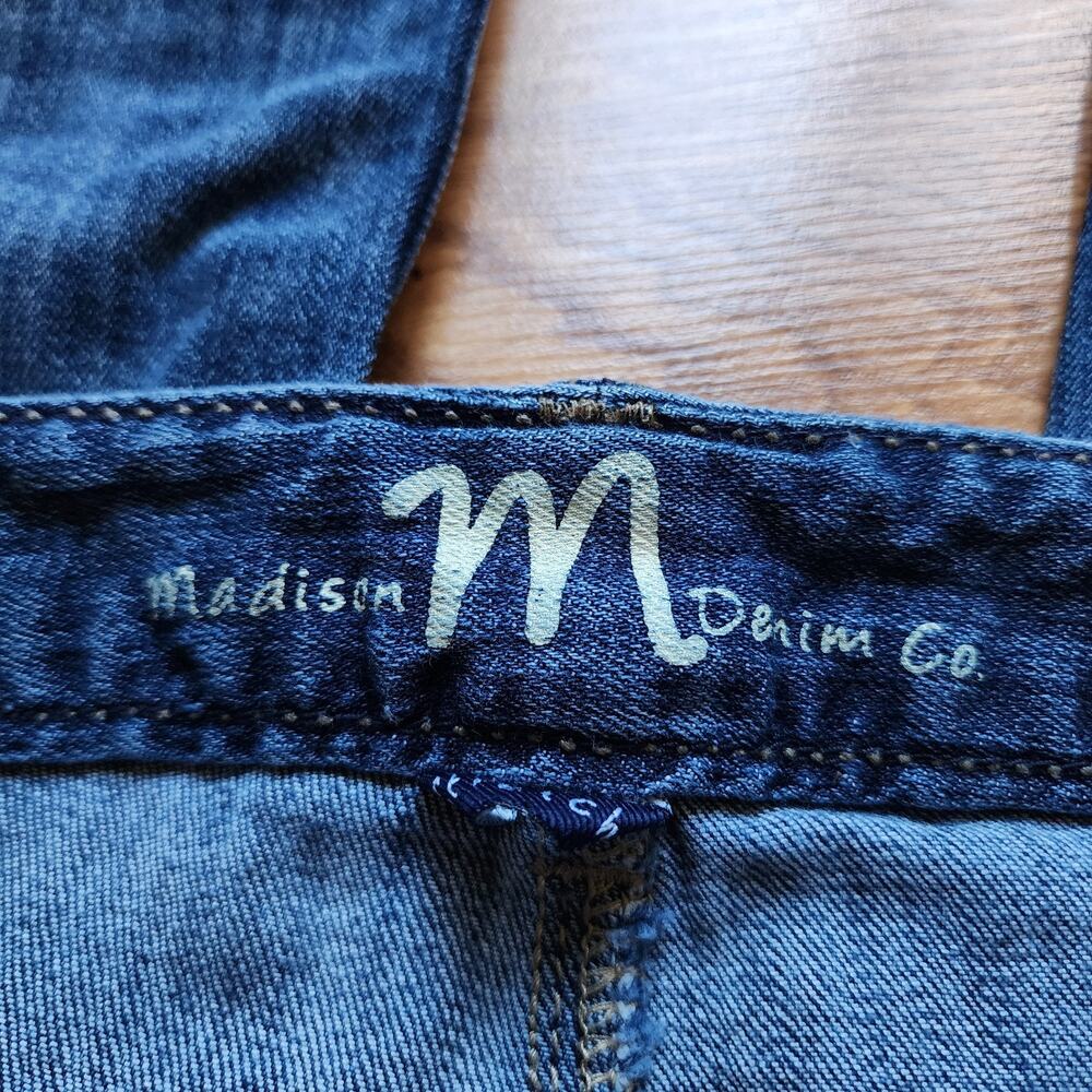 Madison Denim Co Capri Jeans Womens Size 7/8 Stretch Distressed Cuff Embroidered - Picture 11 of 14